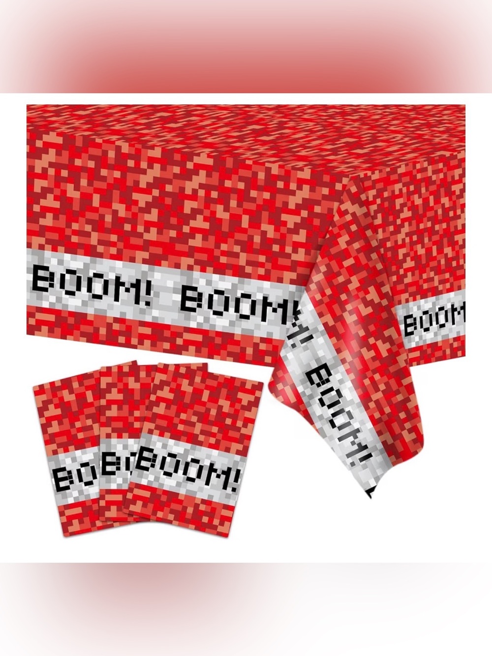 💜 3PCS Pixel Party Table Covers for Video Game Themed Birthday Party